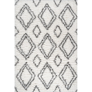 Beni Moroccan Style Diamond Shag Area Rug
